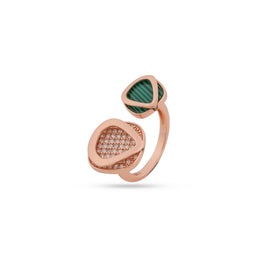 Rose Gold Dual Stone Ring