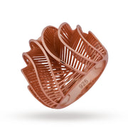 Rose Gold Sterling Silver Feather Statement Ring