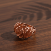 Rose Gold Sterling Silver Feather Statement Ring