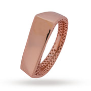 Rose Gold Vermeil Geometric Signet Ring - 925 Silver