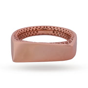 Rose Gold Vermeil Geometric Signet Ring - 925 Silver