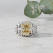 Yellow Crystal Statement Ring