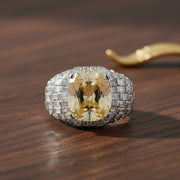 Yellow Crystal Statement Ring
