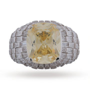 Yellow Crystal Statement Ring