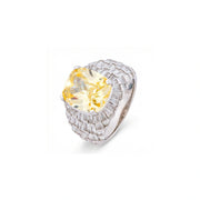 Yellow Crystal Statement Ring