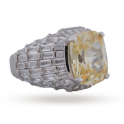 Champagne Cushion Cut & Baguette Cocktail Ring - 925