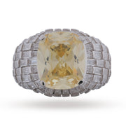 Champagne Cushion Cut & Baguette Cocktail Ring - 925