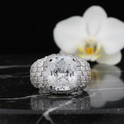 Radiant Cushion Crystal Ring