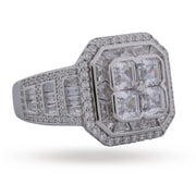 Radiant Halo Crystal Ring