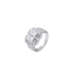 Radiant Halo Crystal Ring