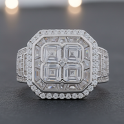 Regal Silver Cluster Ring - 925 Sterling Statement Jewellery