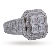 Regal Silver Cluster Ring - 925 Sterling Statement Jewellery