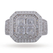 Regal Silver Cluster Ring - 925 Sterling Statement Jewellery