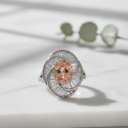 Champagne Halo Crystal Ring