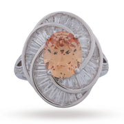 Champagne Halo Crystal Ring