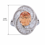 Champagne Halo Crystal Ring