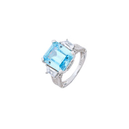 Ocean Blue Crystal Ring