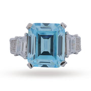 Multi-Color Baguette Channel Set Wide Ring - 925