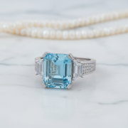 Multi-Color Baguette Channel Set Wide Ring - 925