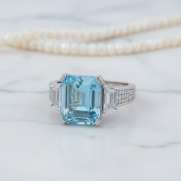 Multi-Color Baguette Channel Set Wide Ring - 925