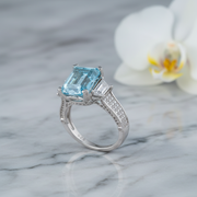 Multi-Color Baguette Channel Set Wide Ring - 925