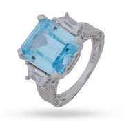 Multi-Color Baguette Channel Set Wide Ring - 925