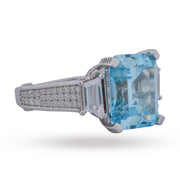 Multi-Color Baguette Channel Set Wide Ring - 925