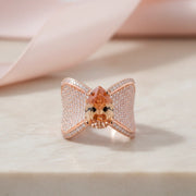 Rose Gold Peach Crystal Ring