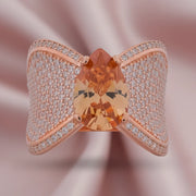 Rose Gold Peach Crystal Ring