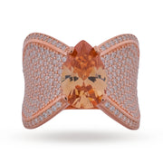 Rose Gold Peach Crystal Ring