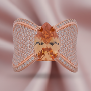 Imperial Rose Gold Topaz Cocktail Ring - 925 Sterling Silver