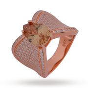 Imperial Rose Gold Topaz Cocktail Ring - 925 Sterling Silver