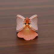 Imperial Rose Gold Topaz Cocktail Ring - 925 Sterling Silver