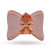 Imperial Rose Gold Topaz Cocktail Ring - 925 Sterling Silver