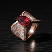 Ruby Crystal Pave Statement Ring