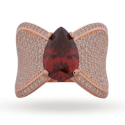 Ruby Crystal Pave Statement Ring