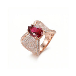 Ruby Crystal Pave Statement Ring