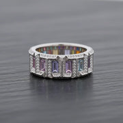 Rainbow Baguette Eternity Ring