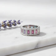 Rainbow Baguette Eternity Ring