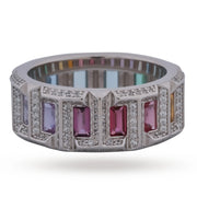 Rainbow Baguette Eternity Ring