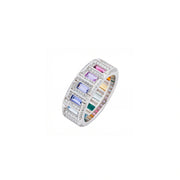 Rainbow Baguette Eternity Ring