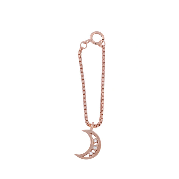 Rose Gold Moon Charm