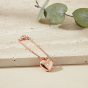 Rose gold heart watch charm with crystal accent and elegant chain attachment for smartwatch and bracelet styling
