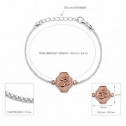 Rose Om Silver Rakhi Bracelet