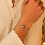 Spiritual Silver Rakhi Bracelet