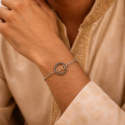 BRO Circle Silver Rakhi Bracelet