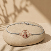 Divine Ganesha Silver Rakhi Bracelet