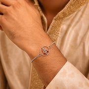 Divine Ganesha Silver Rakhi Bracelet