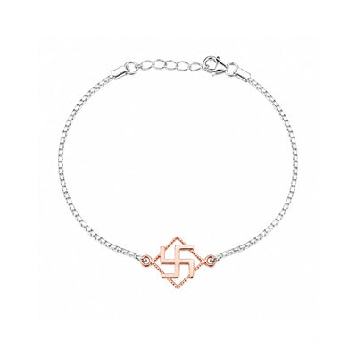 Swastik Silver Rakhi Bracelet