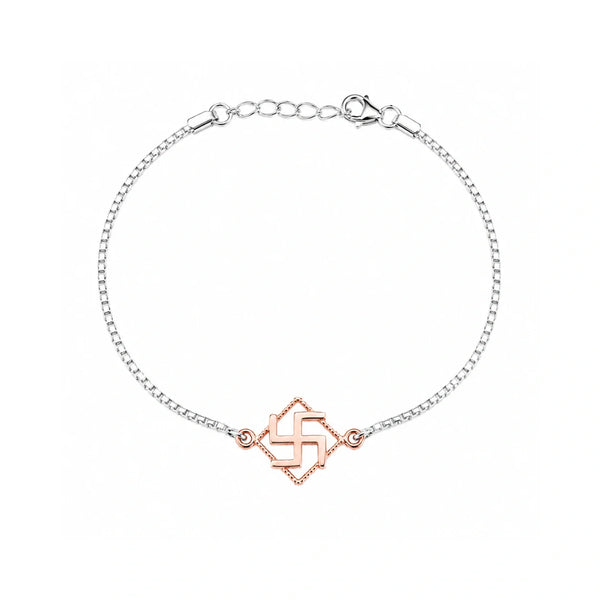 Swastik Silver Rakhi Bracelet